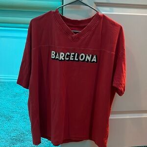 cotton on red tshirt in size large